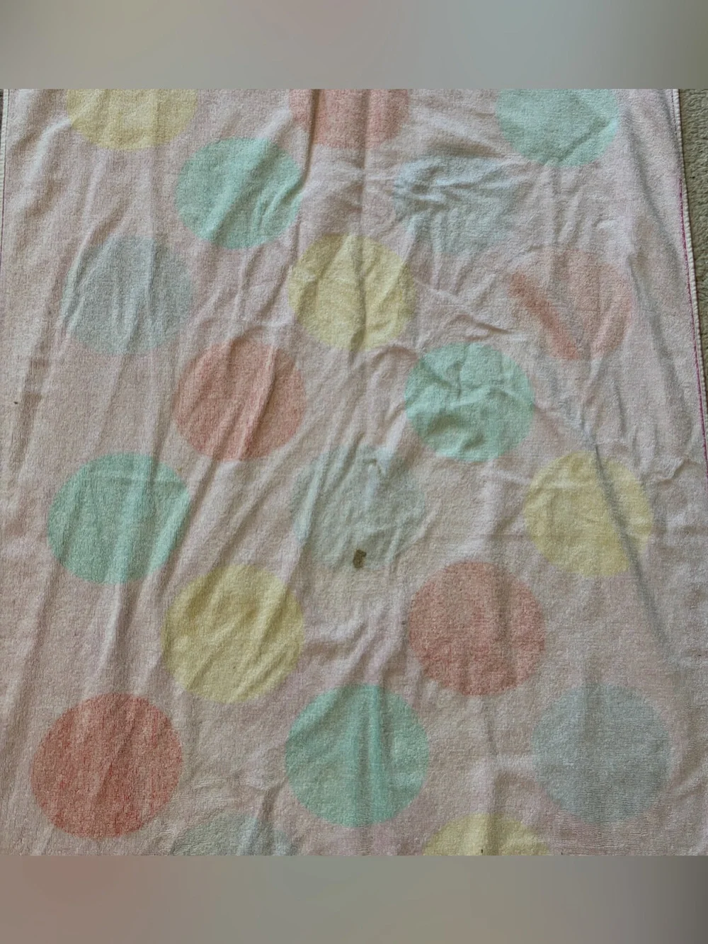 Vintage 80s 90s Disney Minnie Mouse Polka Dot Beach Towel Retro Jay Franco Pink